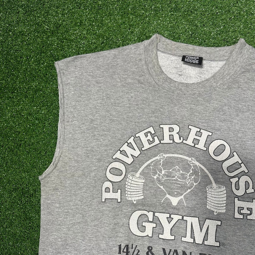 Vintage 90s‎ Powerhouse Gym Cutoff Sweatshirt Made in USAA Mens XL - Picture 7 of 16